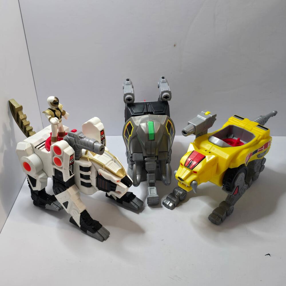 Imaginext Power Rangers Zord Lot White Tiger Mastodon Sabertooth White Ranger